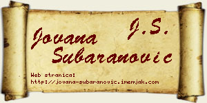 Jovana Šubaranović vizit kartica